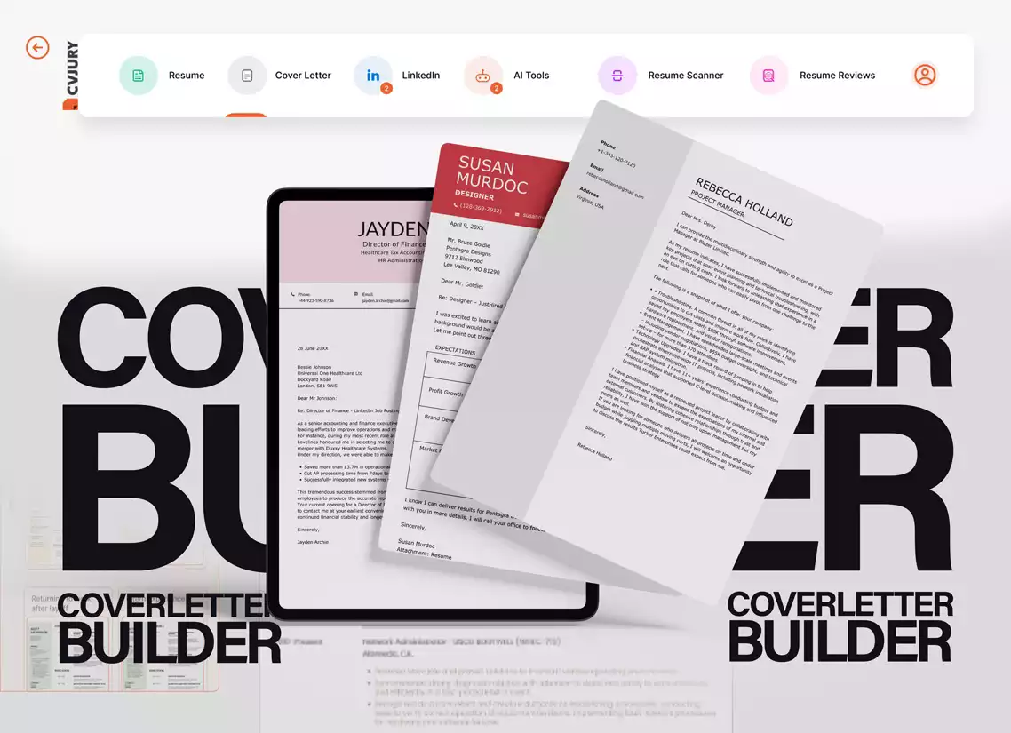Cover letter builder and generator app